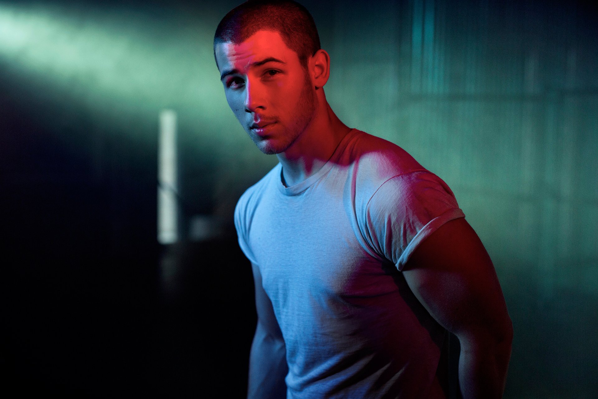 nick jonas amerykański piosenkarz aktor promo sesja zdjęciowa do singla poziomy fotograf randall slavin