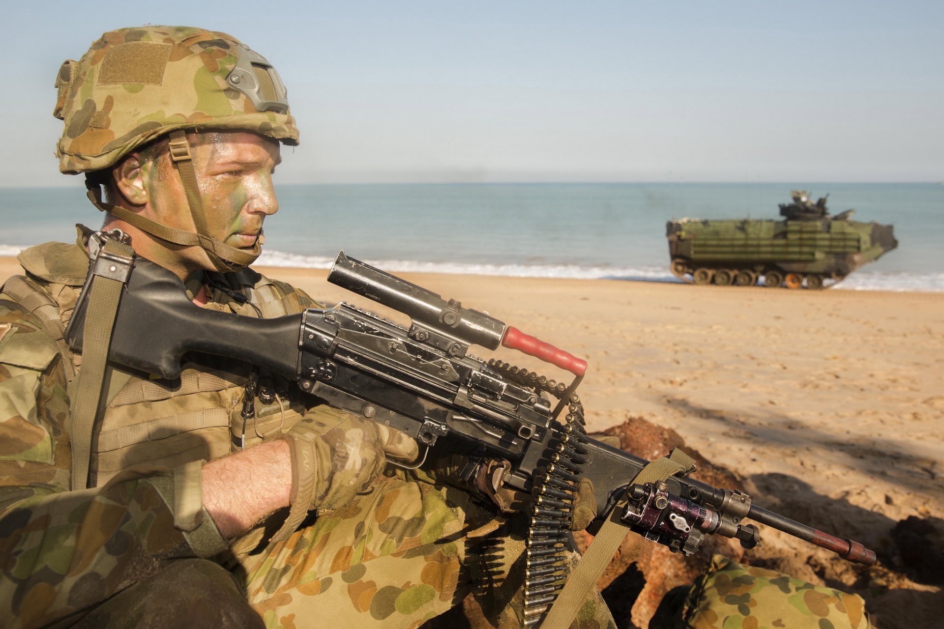 ejército australiano soldado ejército armas