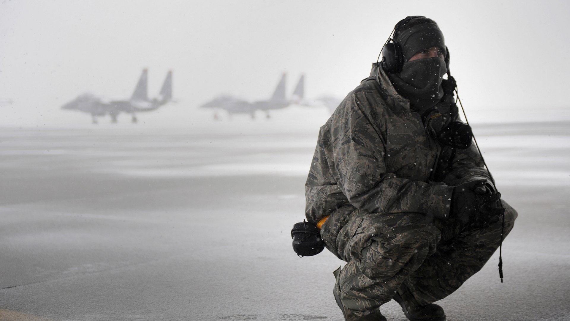 fuerza aeria frío abrigo de invierno avión