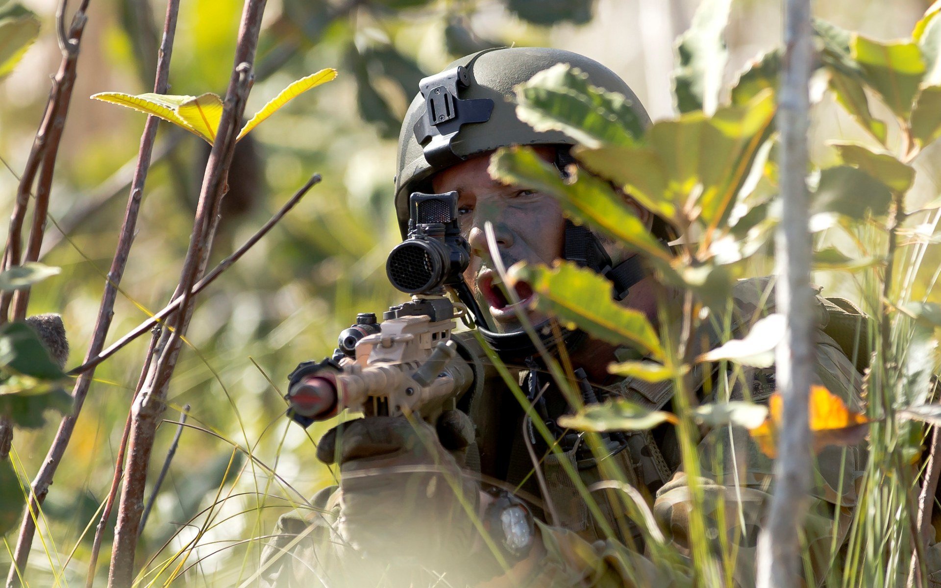 ejército australiano soldado ejército armas