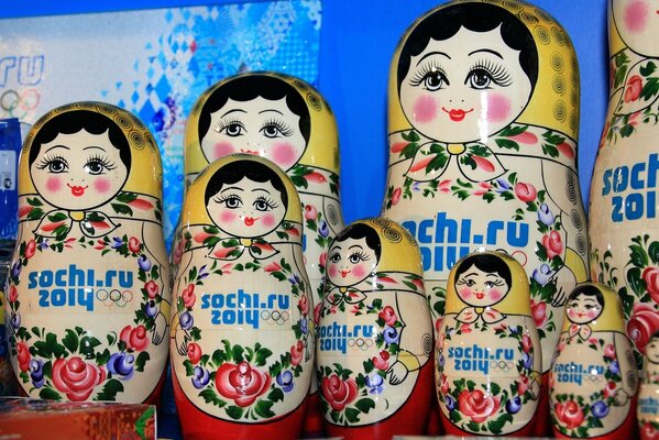 Recuerdos Olímpicos de Matryoshka en Sochi 2014