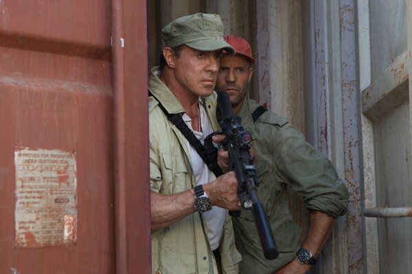 Una foto del film The Expendables 3, con due personaggi