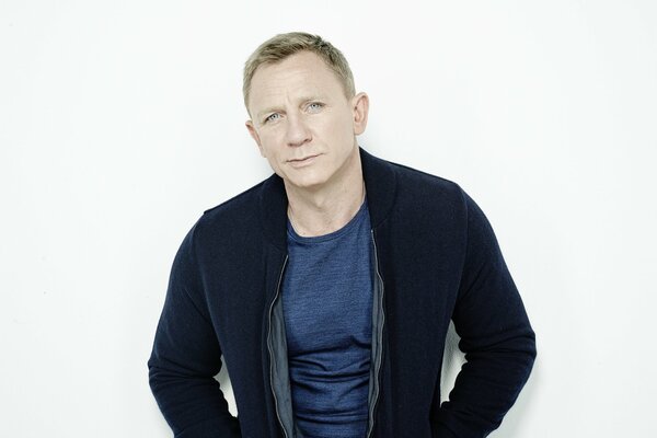 Daniel craig photo shoot on a white background