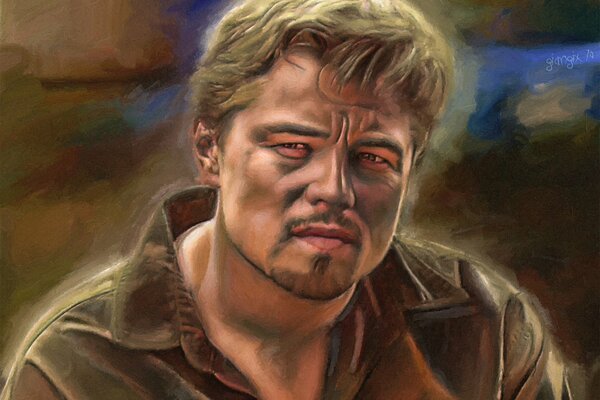 Portrait de Leonardo DiCaprio peint