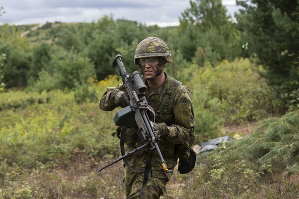 Canadian soldier on duty