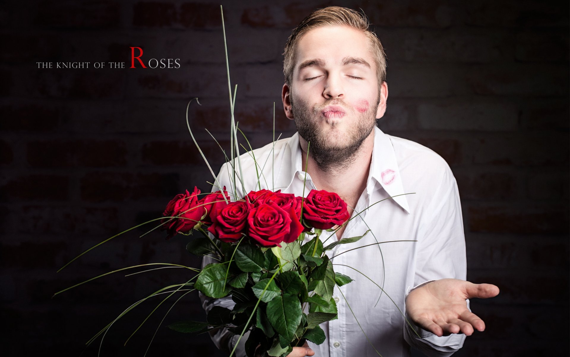 homme roses fond