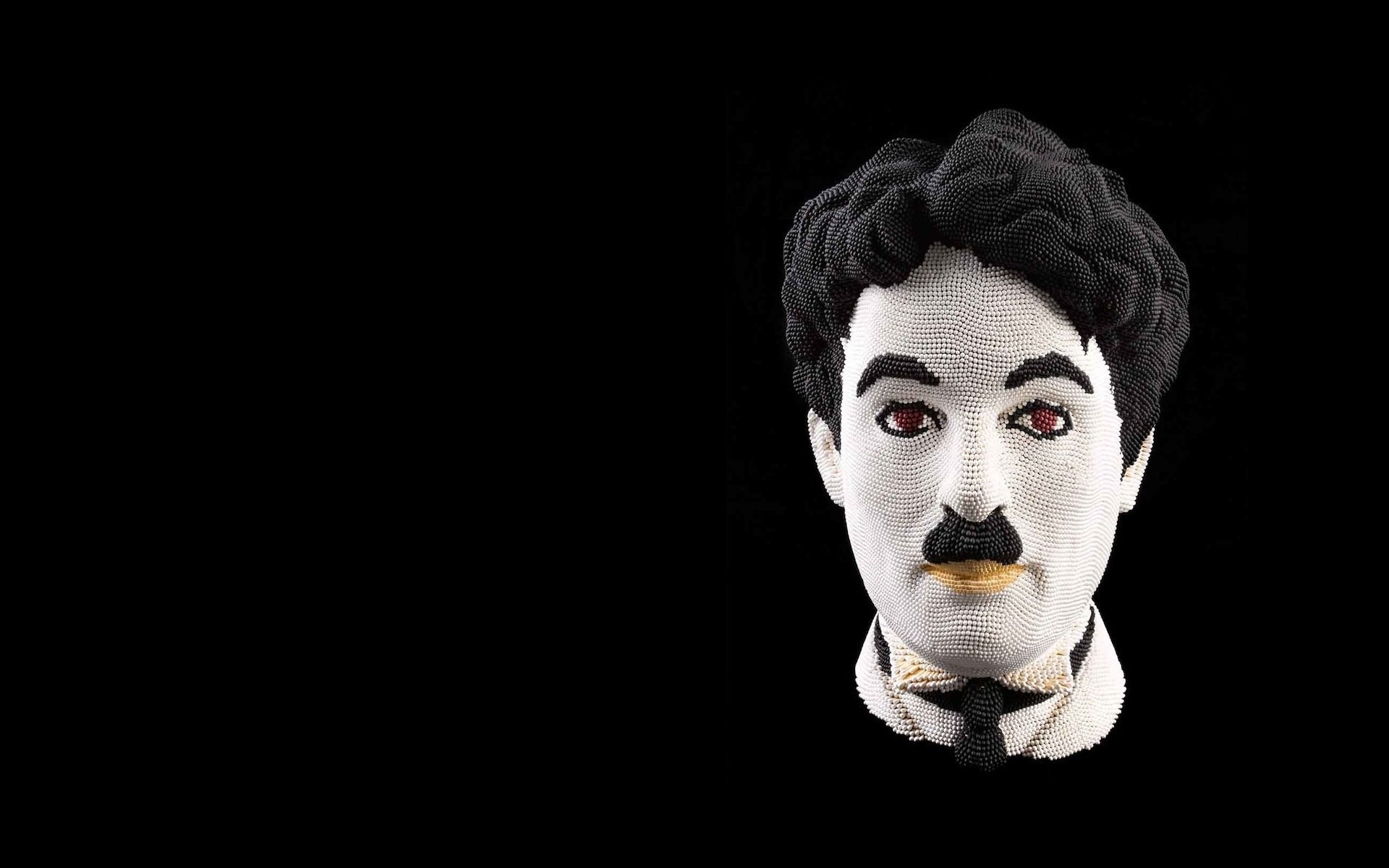 creativo charlie chaplin comico scultura di fiammiferi artista david mach