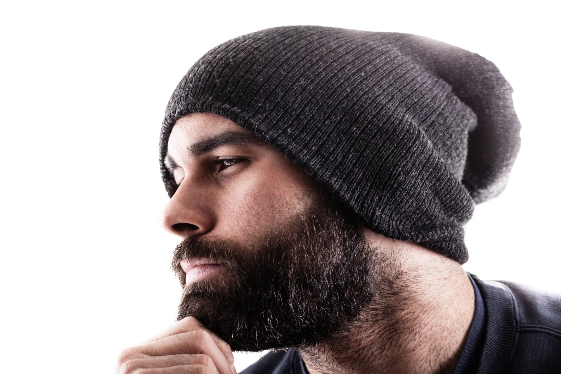 uomo barba viso ragazzo cappello