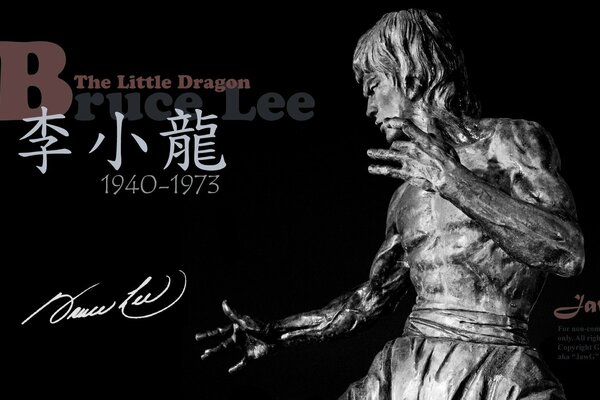 Eine Legende in einer Bruce-Lee-Statue zur Erinnerung