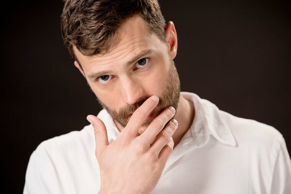 Jamie Dornan thoughtful look