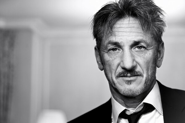 Photo noir et blanc de Sean Penn