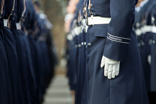 Soldiers are standing in military uniform