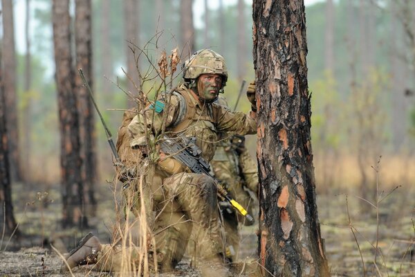 Britischer Schütze im Wald