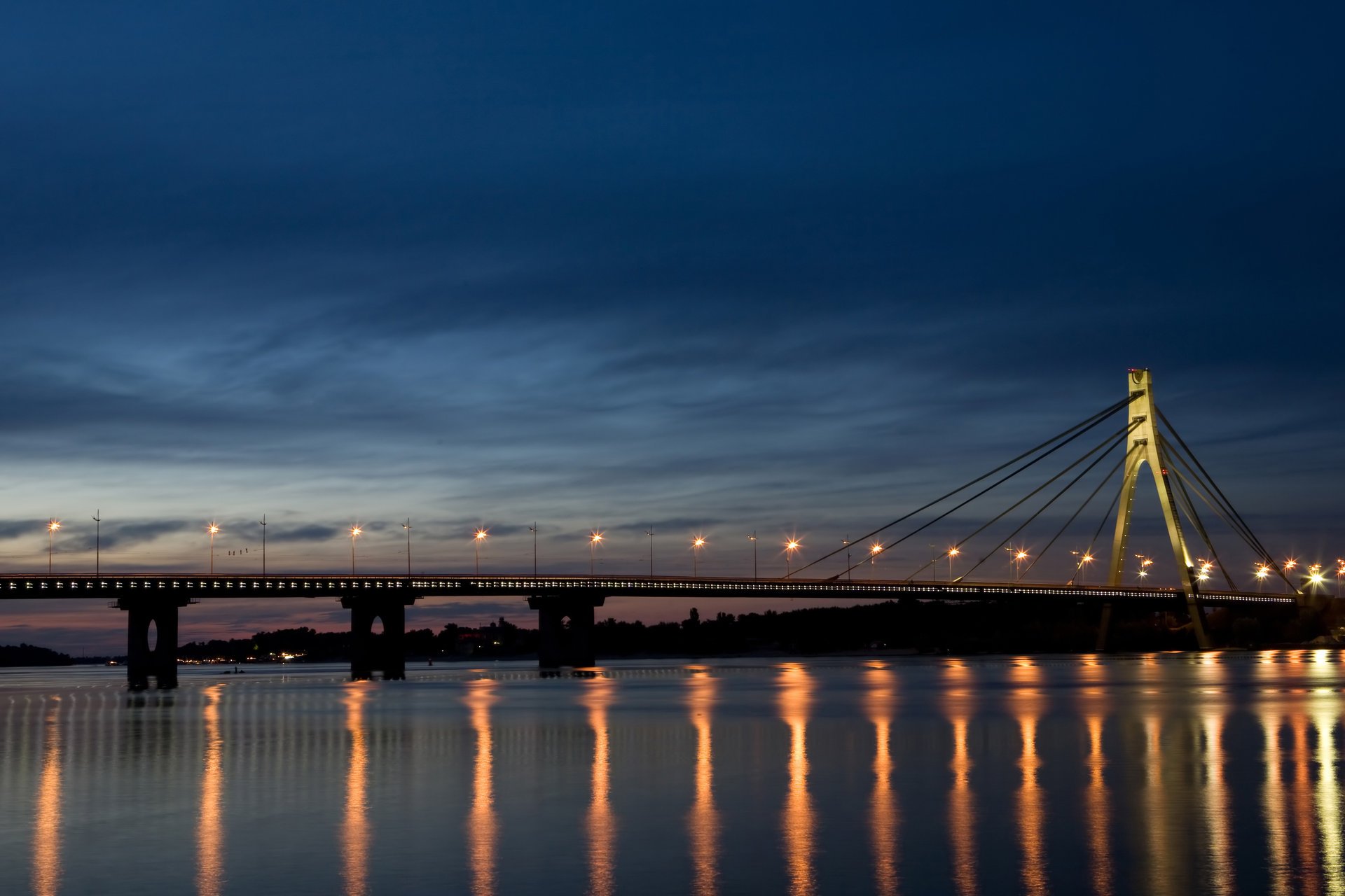 moscow bridge kiev dnepr night