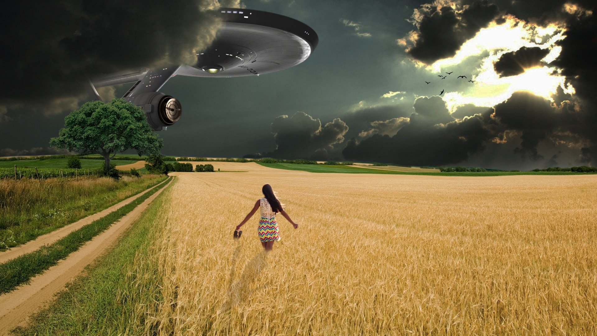 field girl enterprise wallpaper fantasy hd enterprise