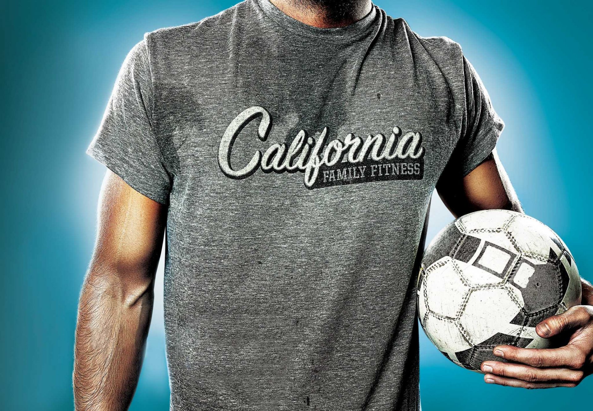 californie fitness familial billboard homme maillot ballon de football