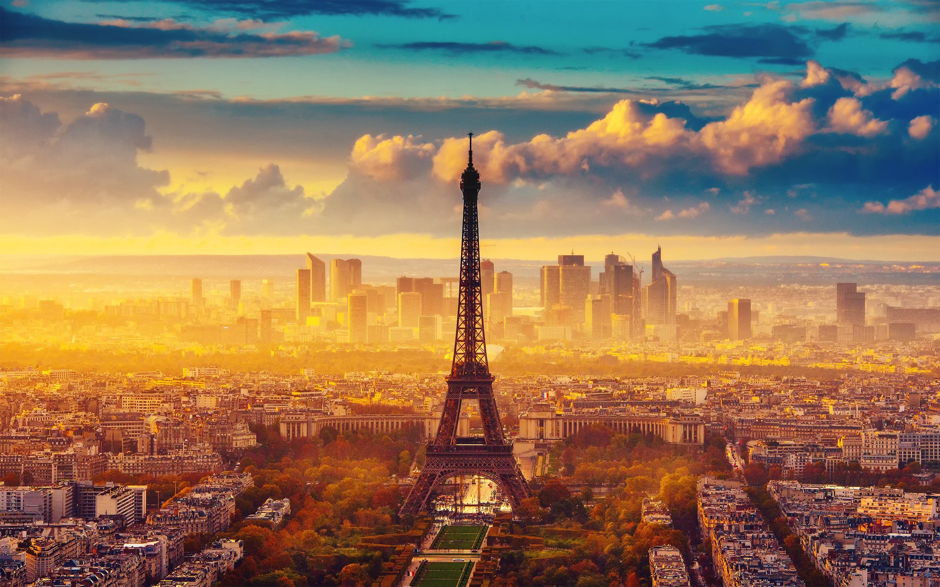 france paris eiffel tower autumn the sky the city