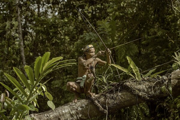 A lone soldier on guard of the forest