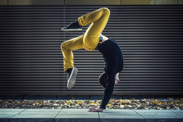 Gymnast Dmitry Petrovski dances