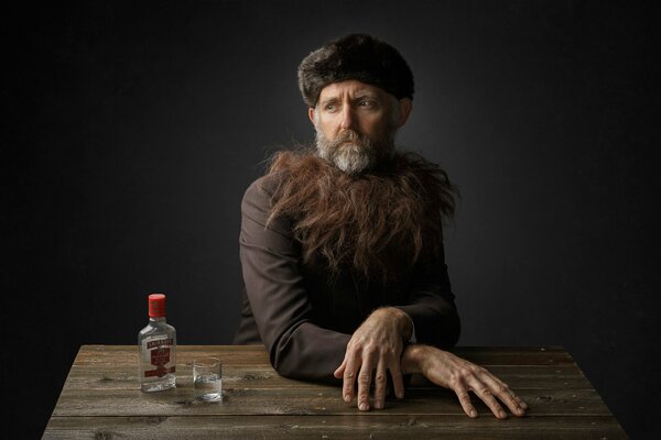 Studio shooting of an elderly man