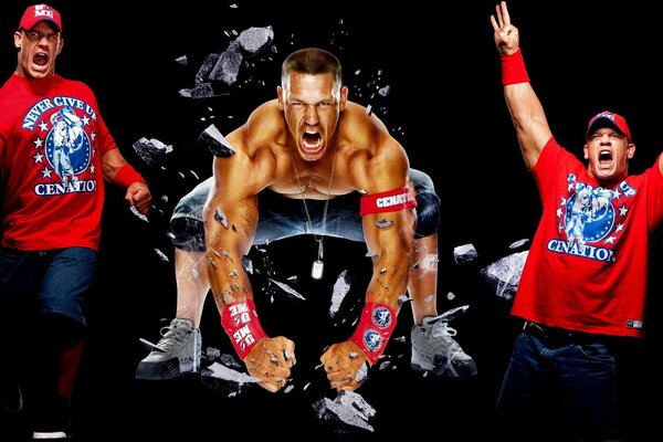 Emotional art of American wrestler John Cena