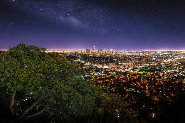 Los Angeles. Panorama nocnego miasta