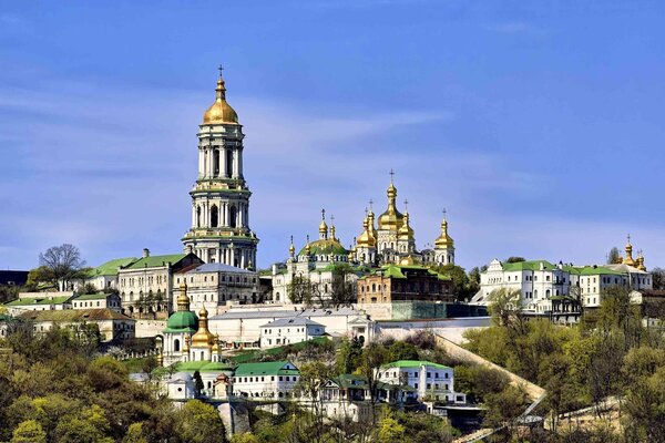 Kiev-Pechora Lavra, foto dal lungomare nella città vecchia