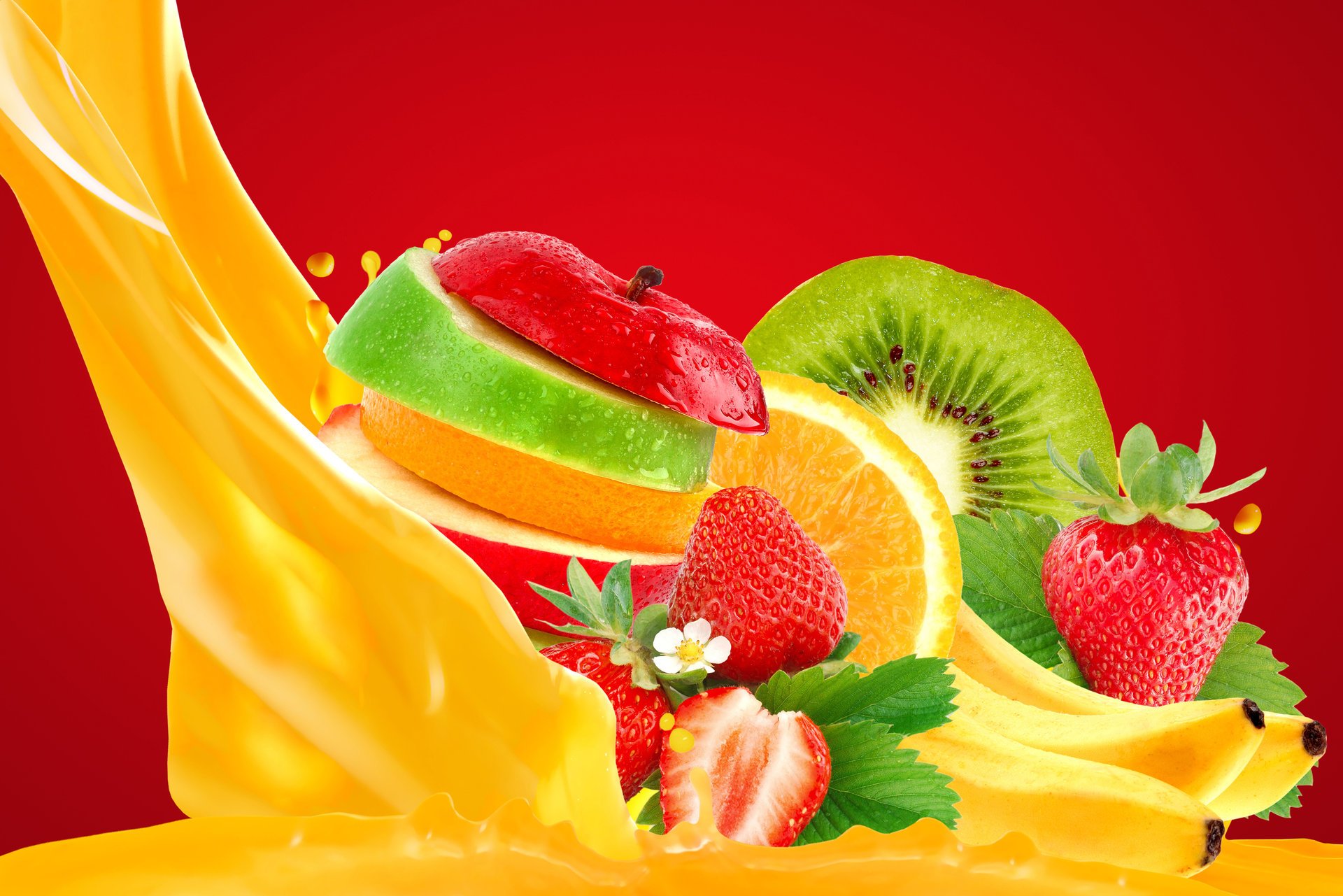 fruit berries juice background