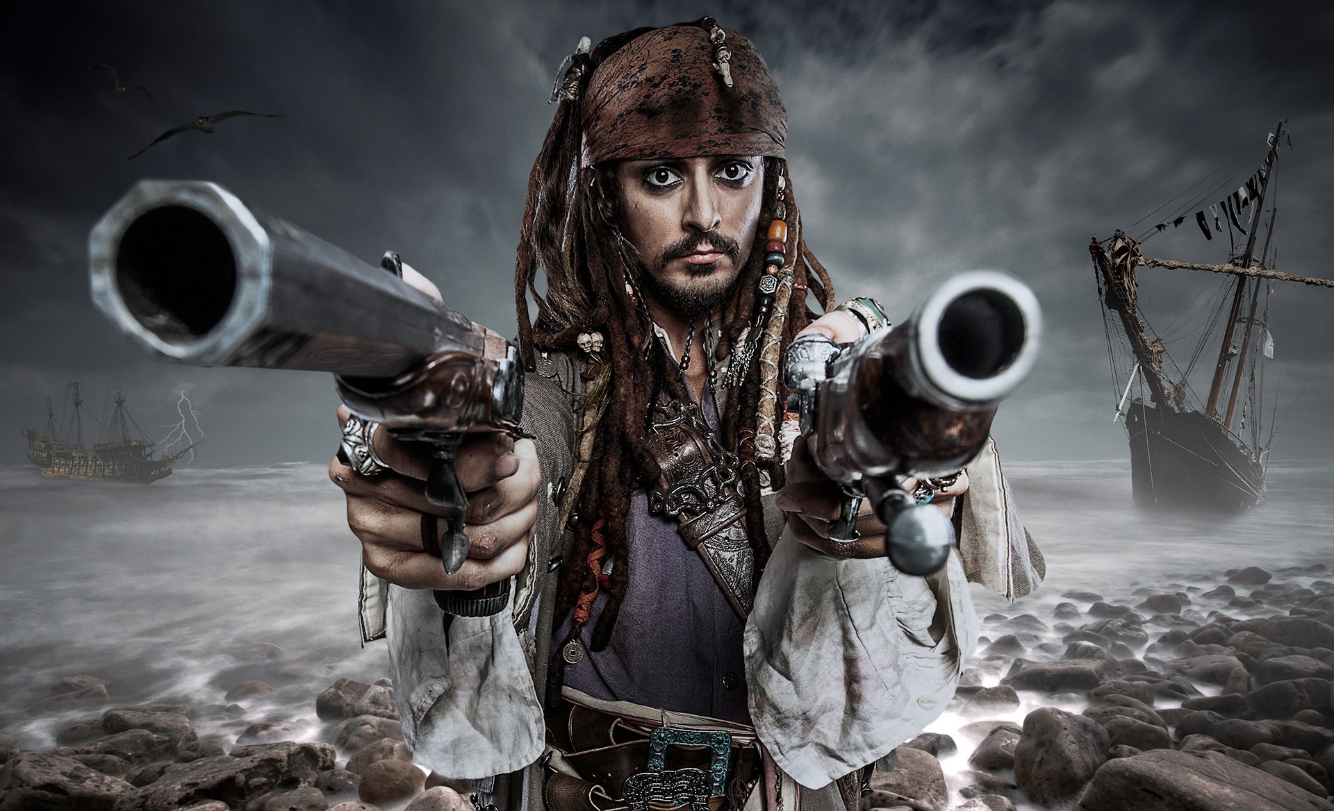 louis guglielmero jack sparrow makijaż