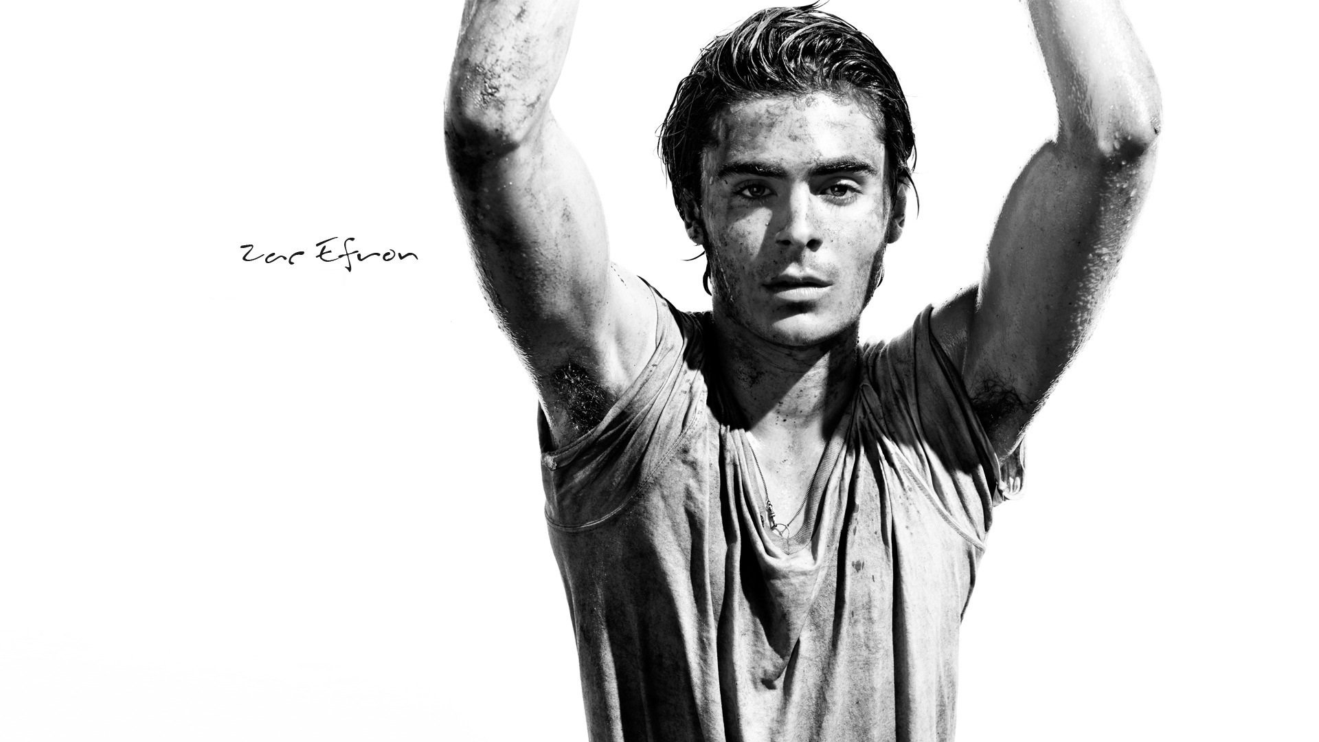 zac efron actor guy man face look dirt black and white black and white