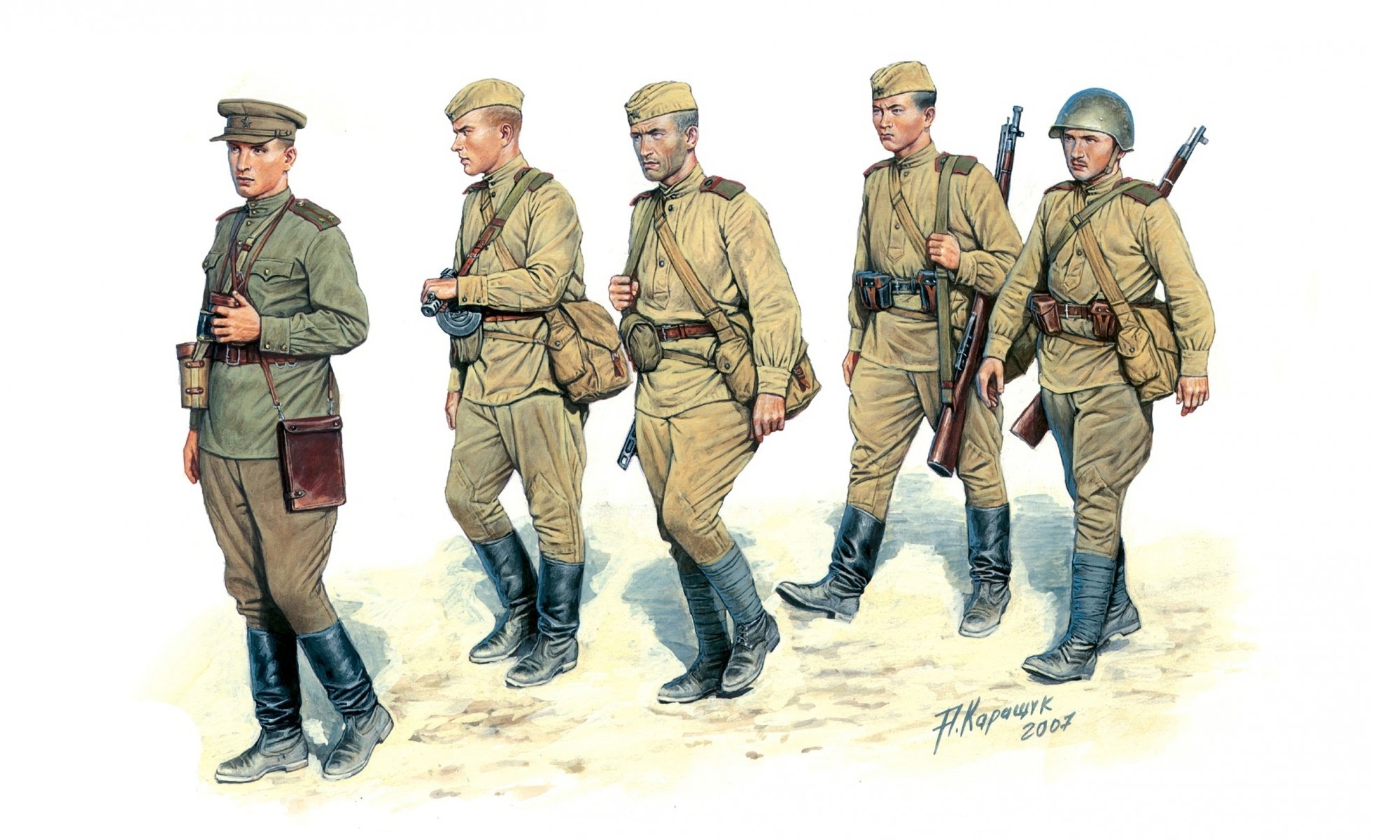 armée rouge infanterie soldats hommes arme dessin