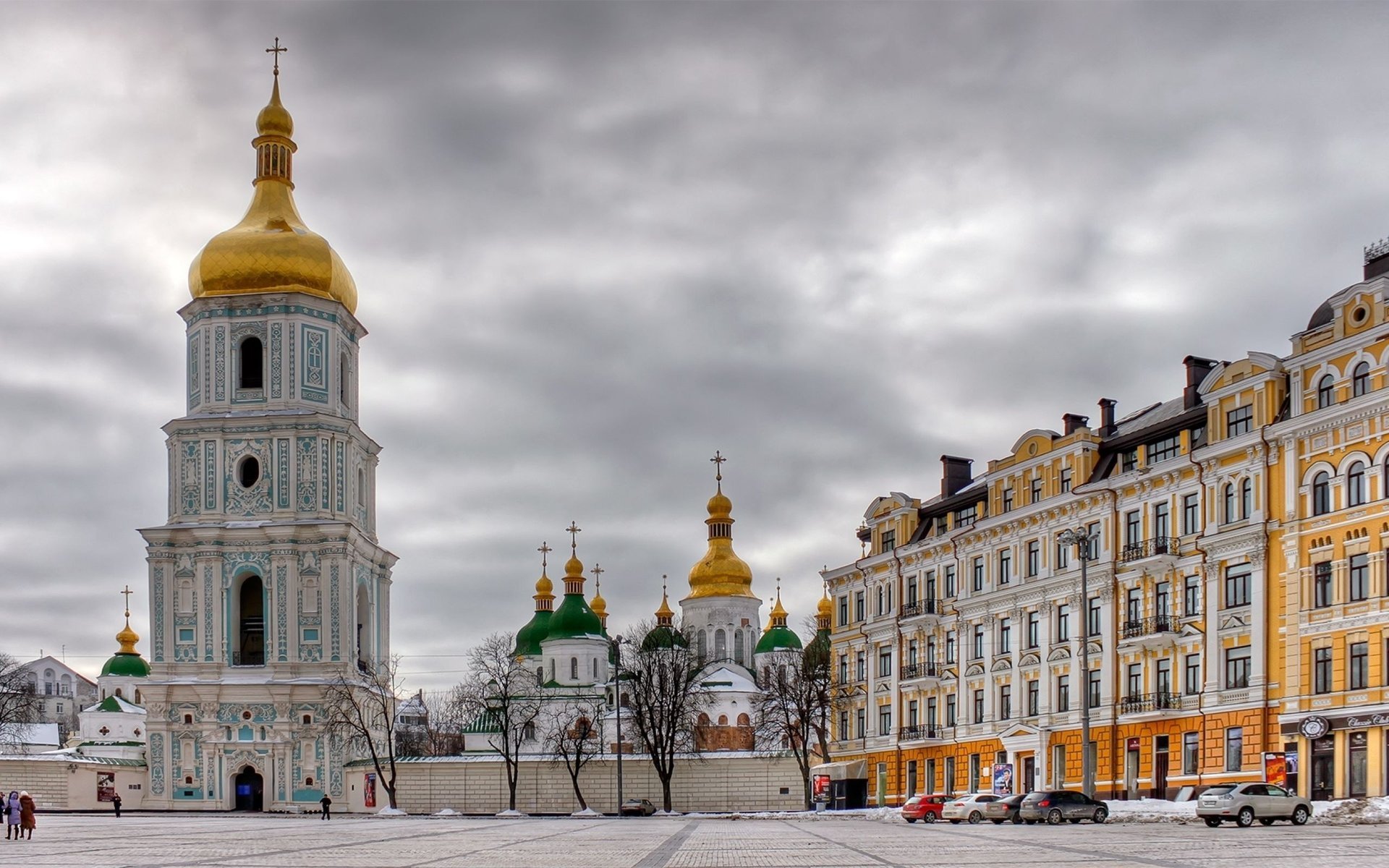 cattedrale di santa sofia kiev inverno piazza