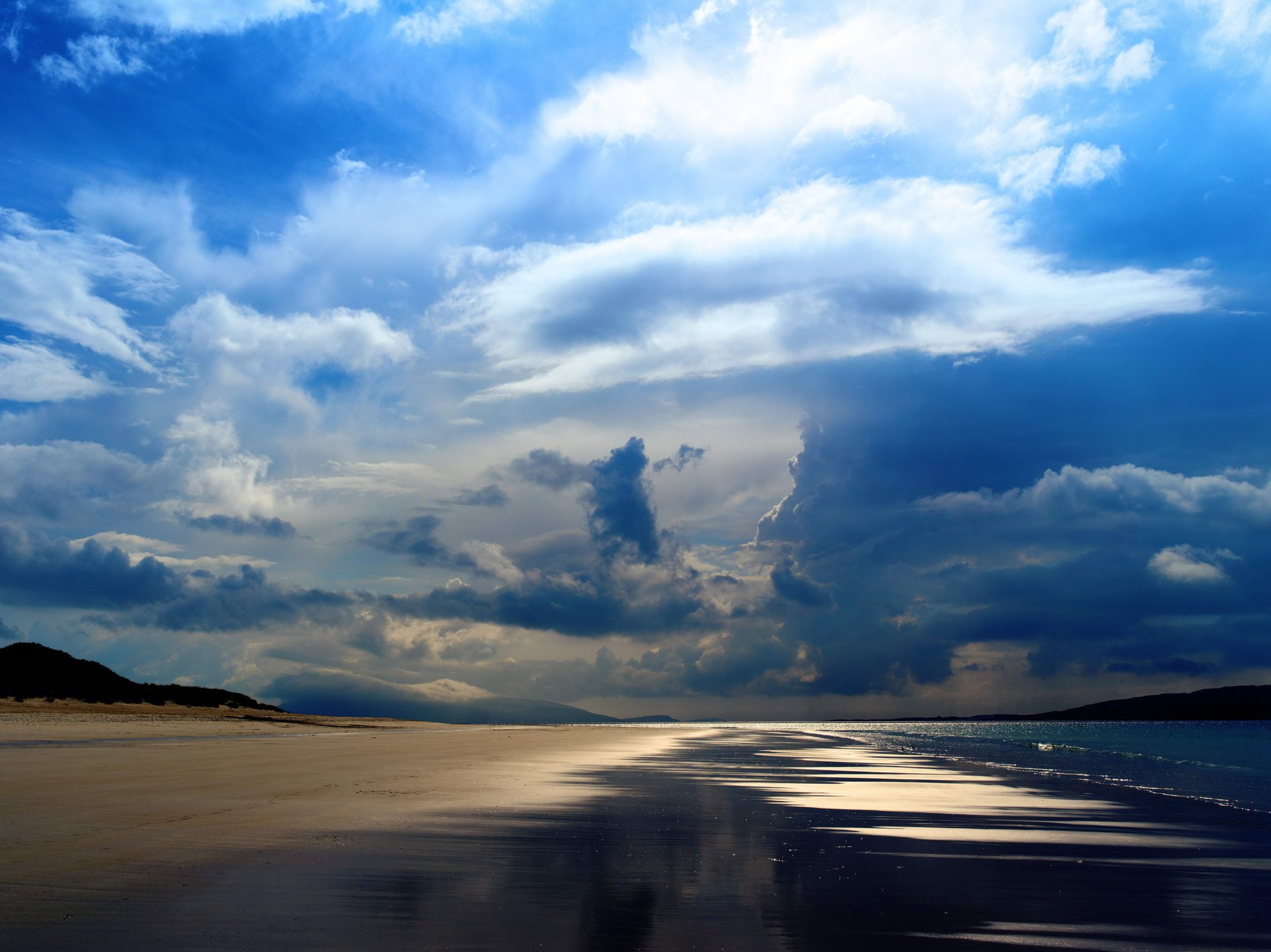 beach the sky clouds sea the ocean