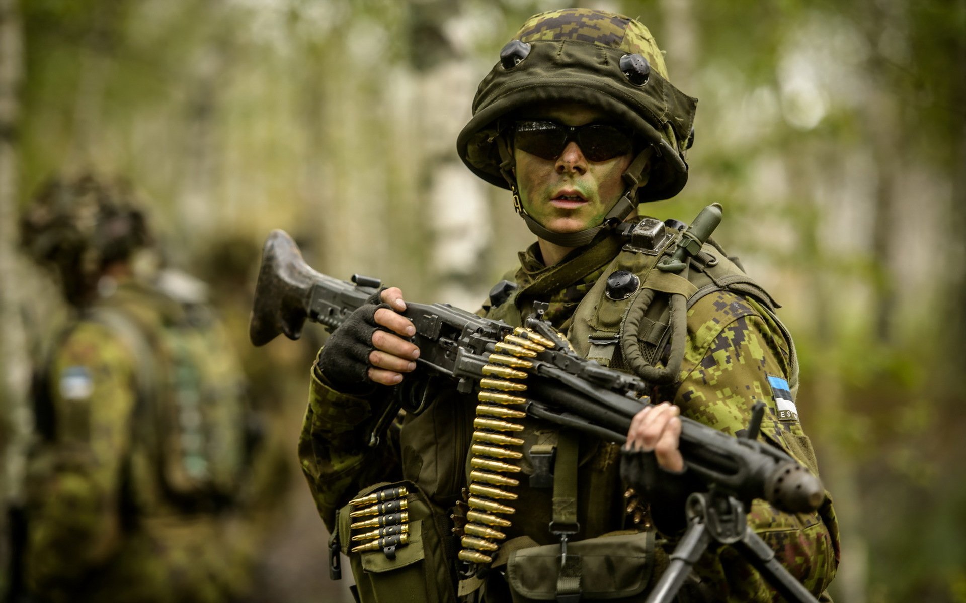 armée estonienne soldat arme