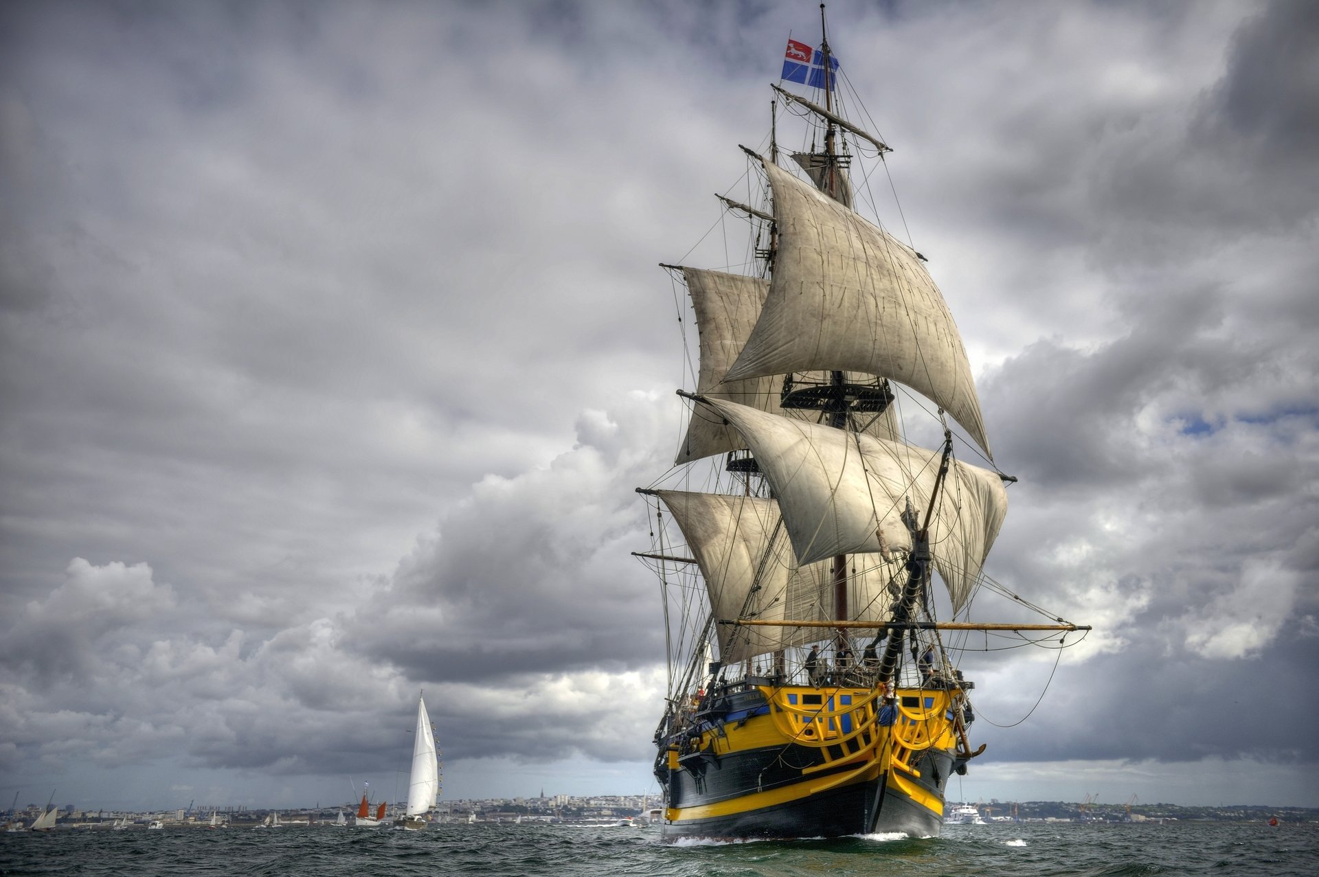 gran turca fragatas barco de vela mar