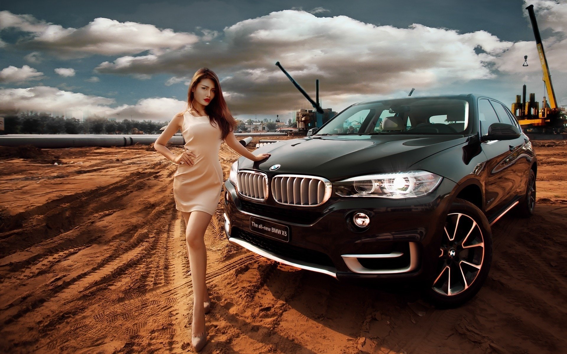 asian girl bmw construction supercar