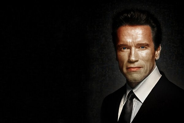 Portrait of Arnold Schwarzenegger in a suit