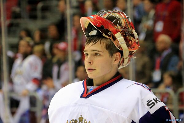 The goalkeeper of the youth hockey team is famous