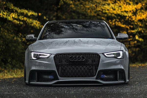 Audi with full-face headlights on