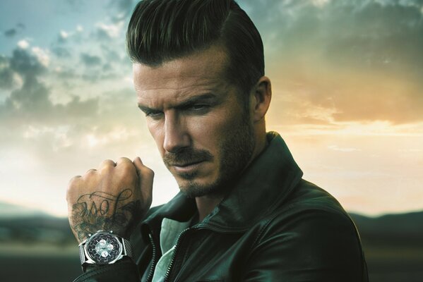 David beckham im Hintergrund des Himmels