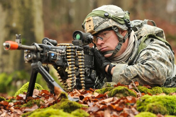 US Army soldier with a gun