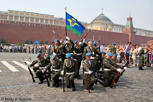 The parade on the day of the Airborne Forces on Red Square