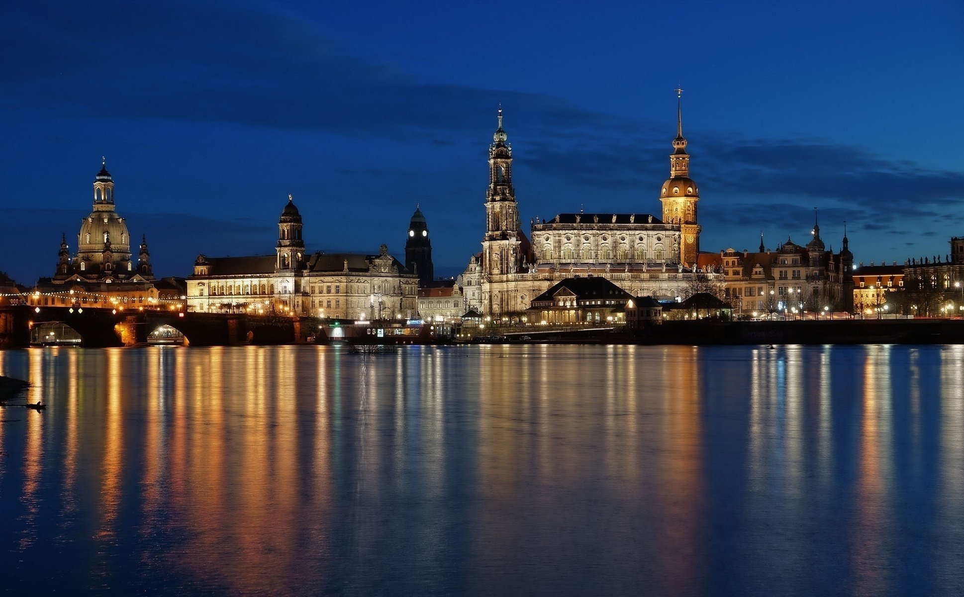 germania dresda luce notte città