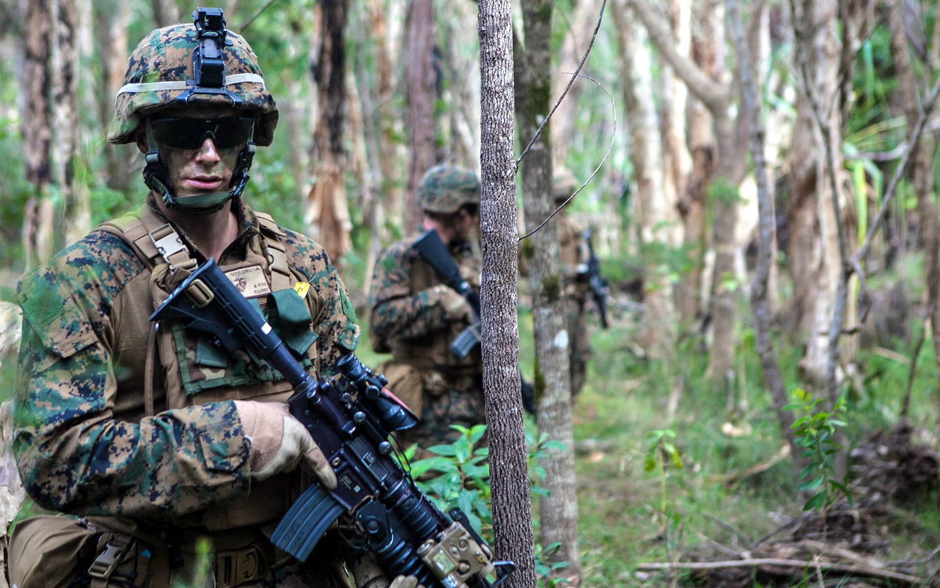 cuerpo de marines de los estados unidos soldados armas