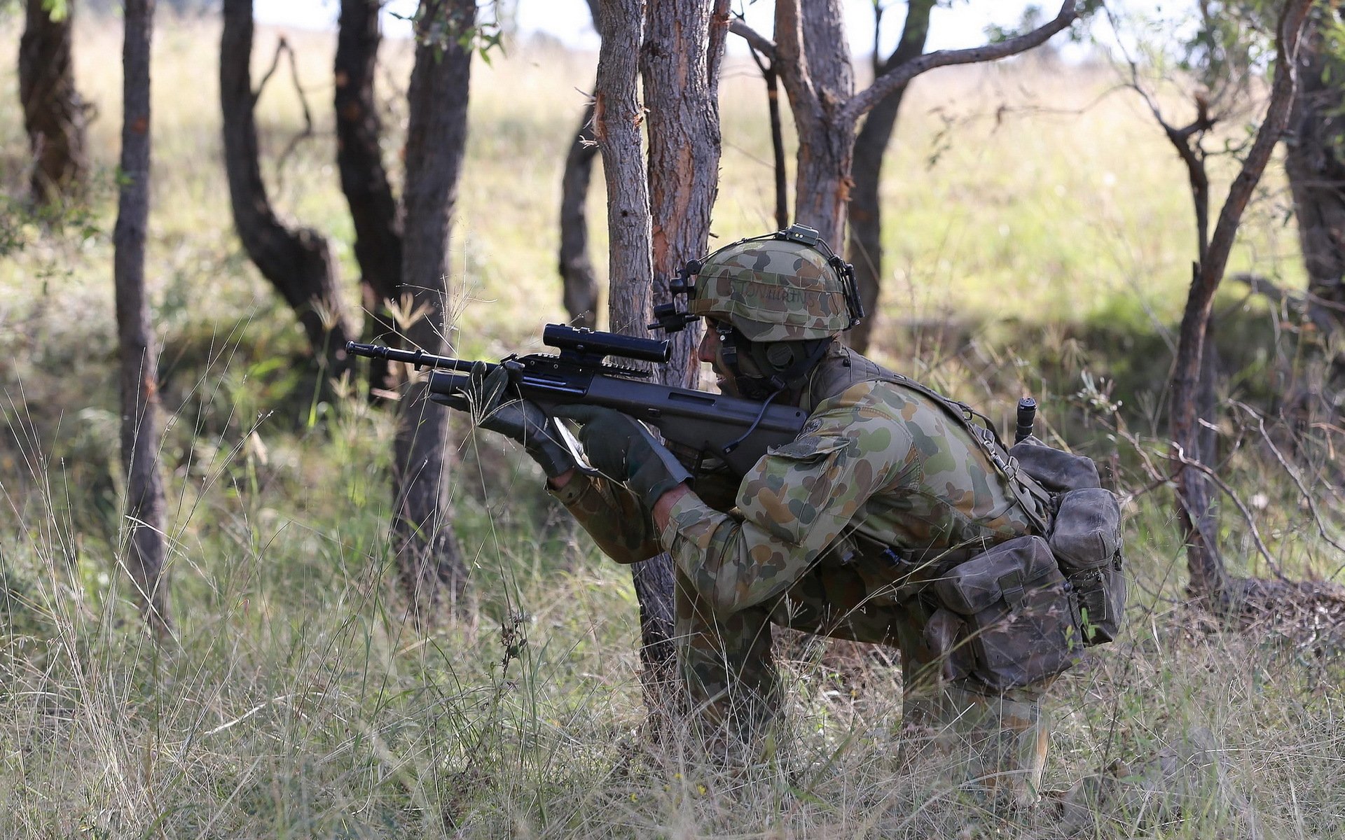 armée australienne soldat armes