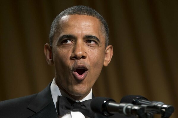 Barack Obama with a surprised face