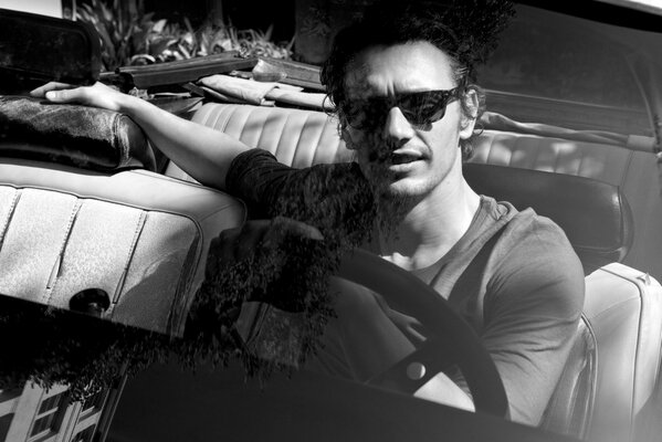 Photo in the car of actor James Franco