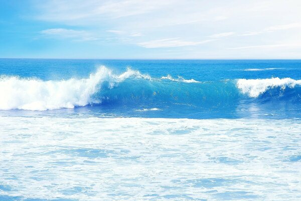 Olas en el océano en un día soleado