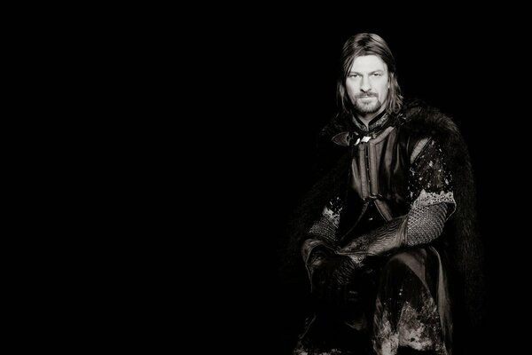 Herr der Ringe: Boromir auf schwarzem Hintergrund