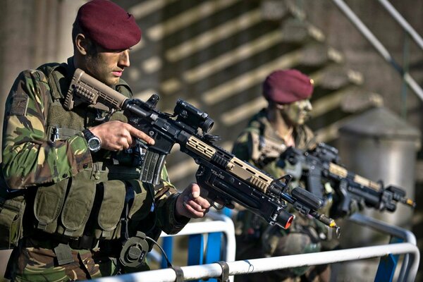 Armed soldiers of the Royal Army